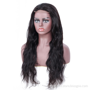 Front Lace Hair Wig For  Black Women, Natural Black Brazilian Hair Body Wave Wig With 4*4 Closure Wigs